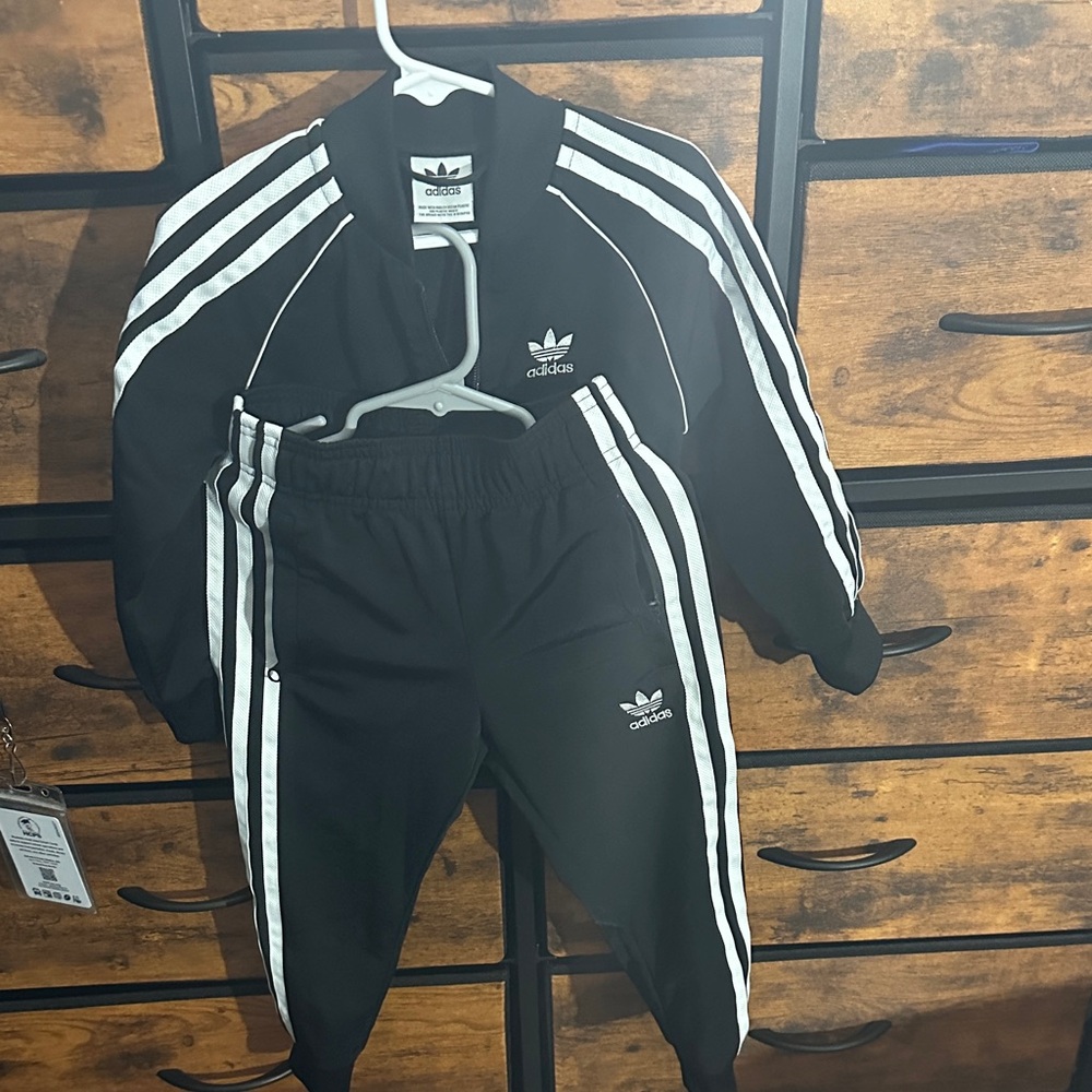 Adidas Kids Black and White Joggers